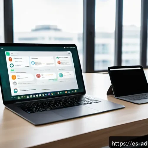 Home 31 다크 소셜 마케팅 캠페인 설계하기 - A professional digital marketing workspace showing a laptop screen with analytics dashboards highlig...