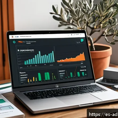 Home 30 다크 소셜 마케팅과 SEO의 상관관계 - A modern digital marketing workspace showing a professional Spanish content creator analyzing web tr...